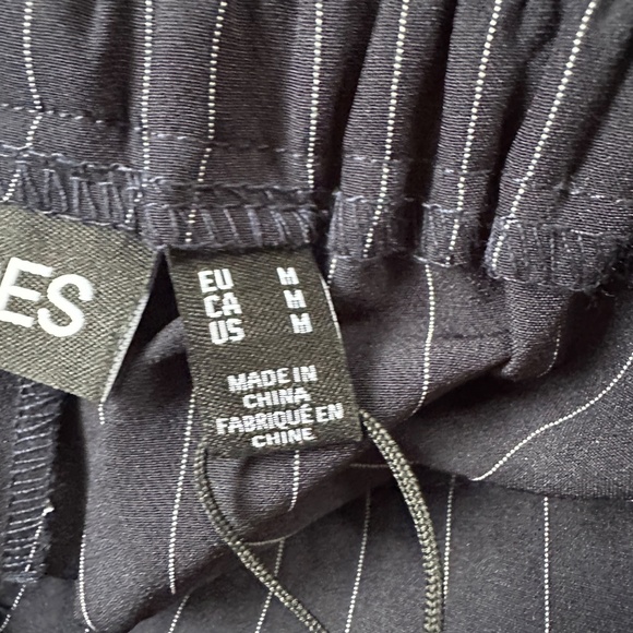 PIECES Pinstripe Wide Leg Trousers – Size M, NWT, Pull-On Fit - Picture 8 of 9